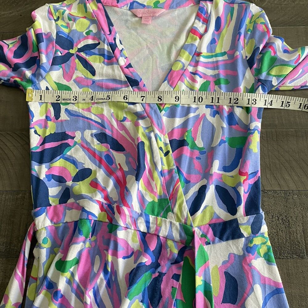 Vibrant Lilly Pulitzer Tiki Floral Wrap Romper Dress Size XXS‎ - Picture 9 of 11